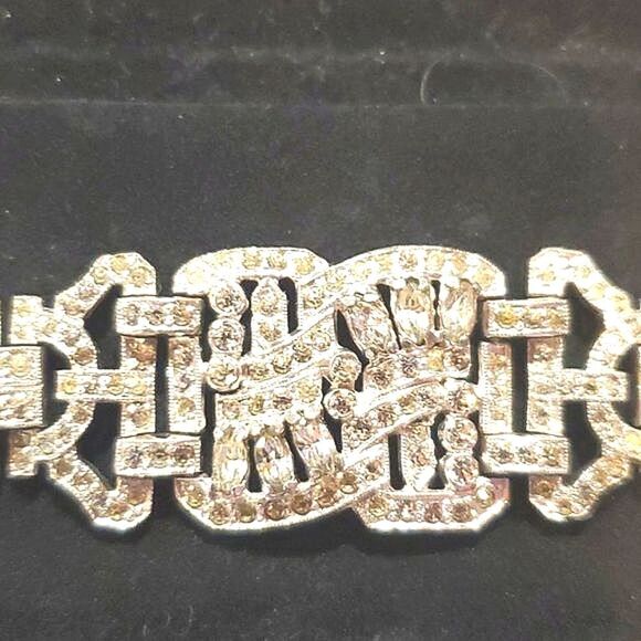 COPY - Bracelet Vintage Antique with Rhinestones! Beautiful Excellent Condition! - Picture 4 of 7